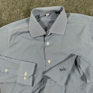 State & Liberty Size 38 Shirt Blue Gingham Check L/S Button Down Collared Men's